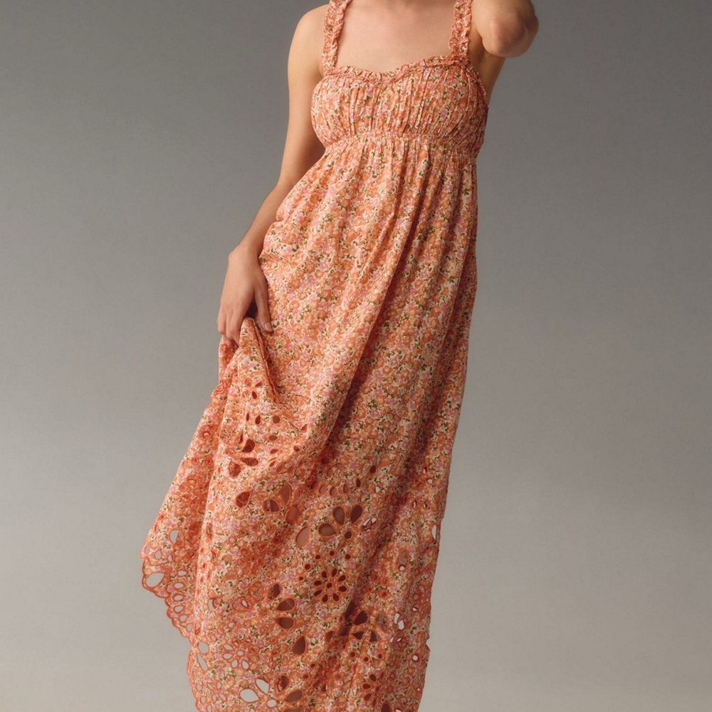 Anthropologie Babydoll Sweetheart Maxi Dress